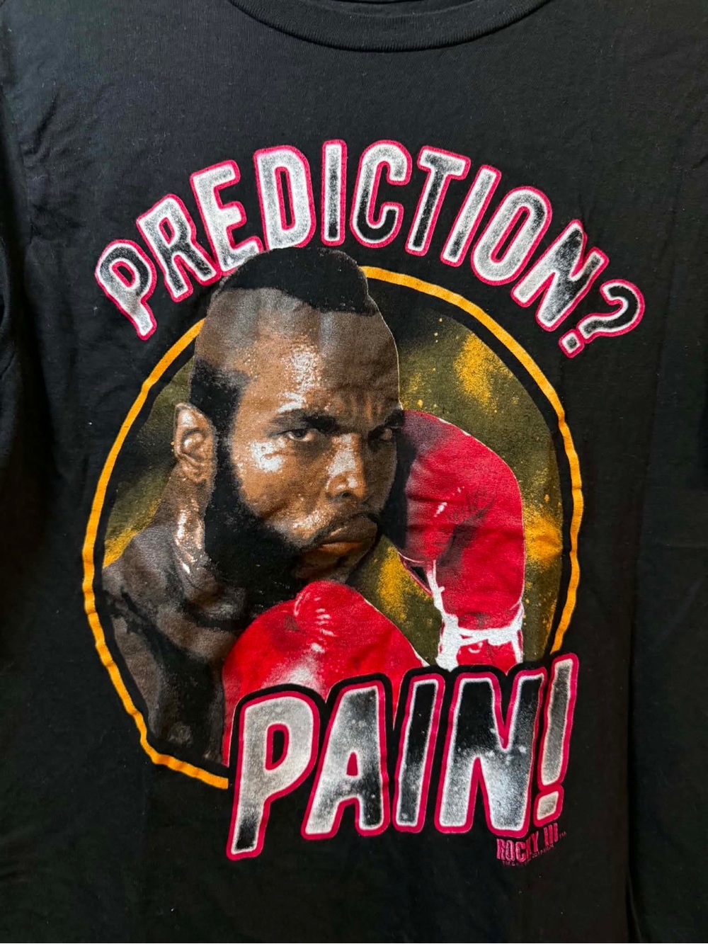 Men's Black 'Prediction? Pain!' Graphic Boxing Tee